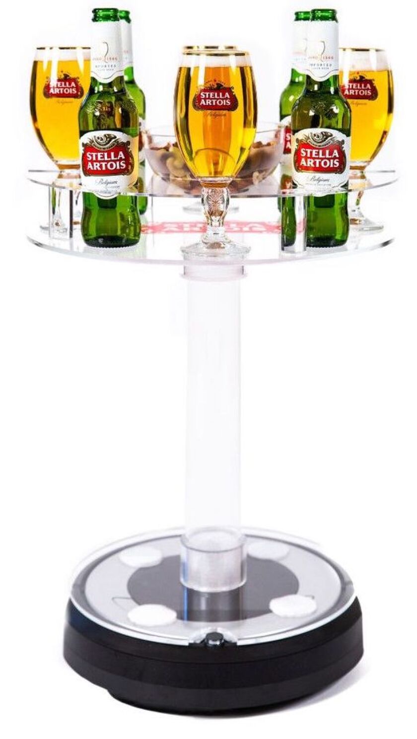 The Bartending Automated Robotic Technology (BART) is a Plexiglass attachment that allows a robot vacuum to serve drinks