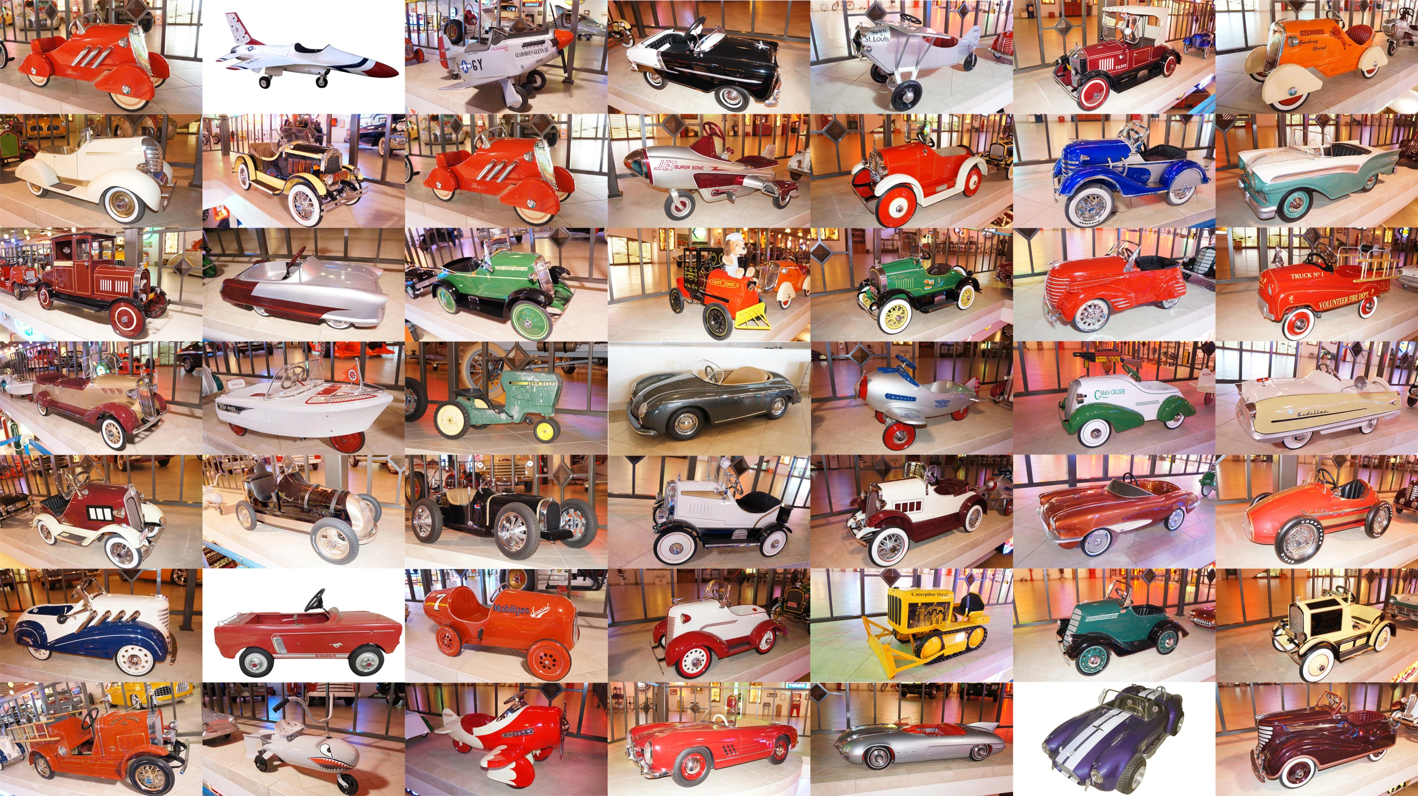 The Pratte Collection auctioned last week, is best known for containing Carroll Shelby’s 800 hp Super Snake Cobra, the 1954 Pontiac Bonneville Concept car and the GM Futurliner, but it also contained one of the largest collection of childrens' cars ever assembled. More than 70 went to auction and they'll make you drool.