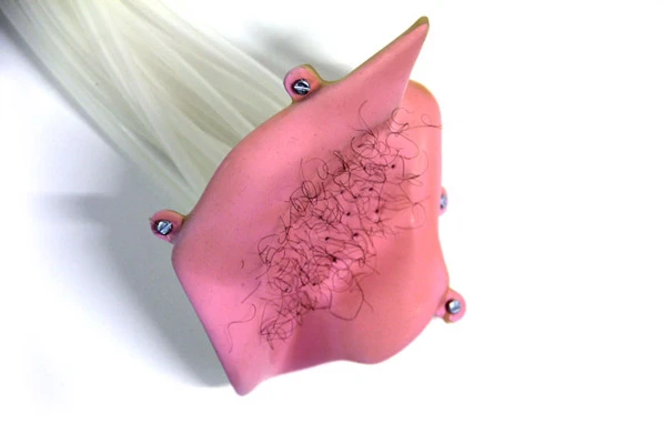 A London designer has created a sweating robotic armpit, intended to make it easier for humans to relate to robots (Photo: Kevin Grennan)