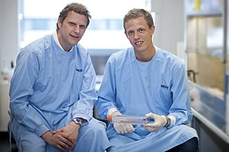 Dr Marc Pellegrini (left) and Mr Simon Preston, from the Walter and Eliza Hall Institute in Melbourne, Australia