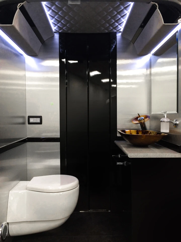 Senzati offers an optional onboard bathroom