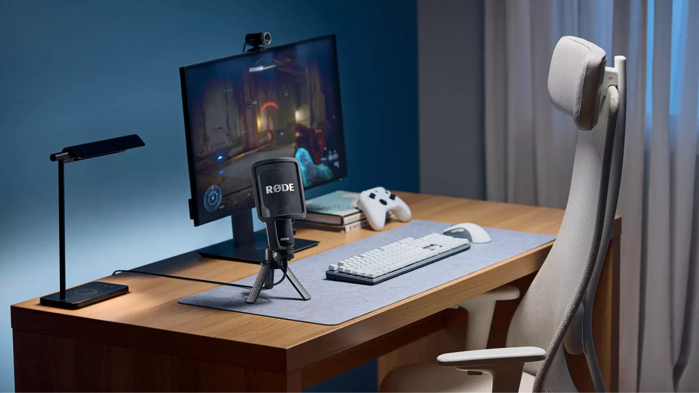 The NT-USB+ condenser microphone features a class-compliant USB-C output for plug-and-play connection to computers, smartphones and tablets