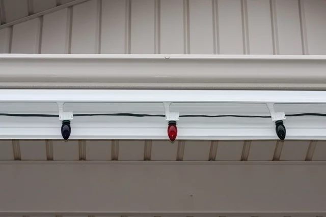 LiteLocker is an outdoor Christmas lighting system, in which the lights fold up behind a protective cover when not in use