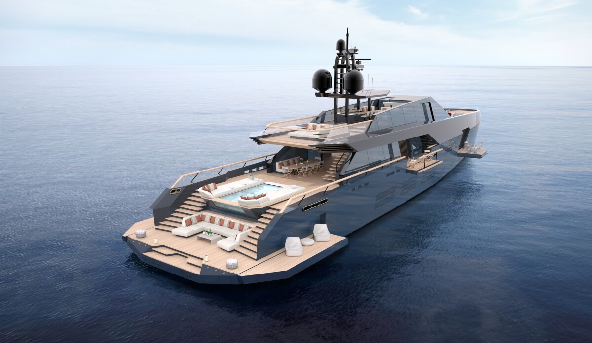 Features include lots of panoramic glass, fold-out balconies and an expanding beach club