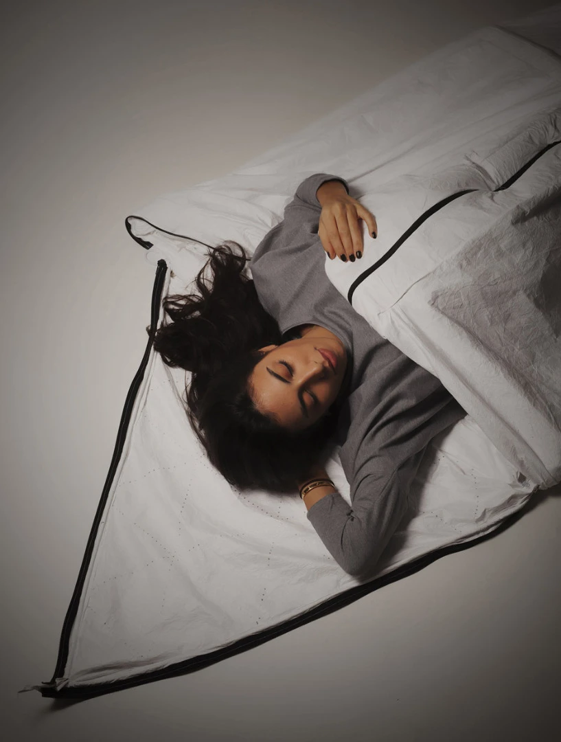 The coat easily and quickly converts to a sleeping bag