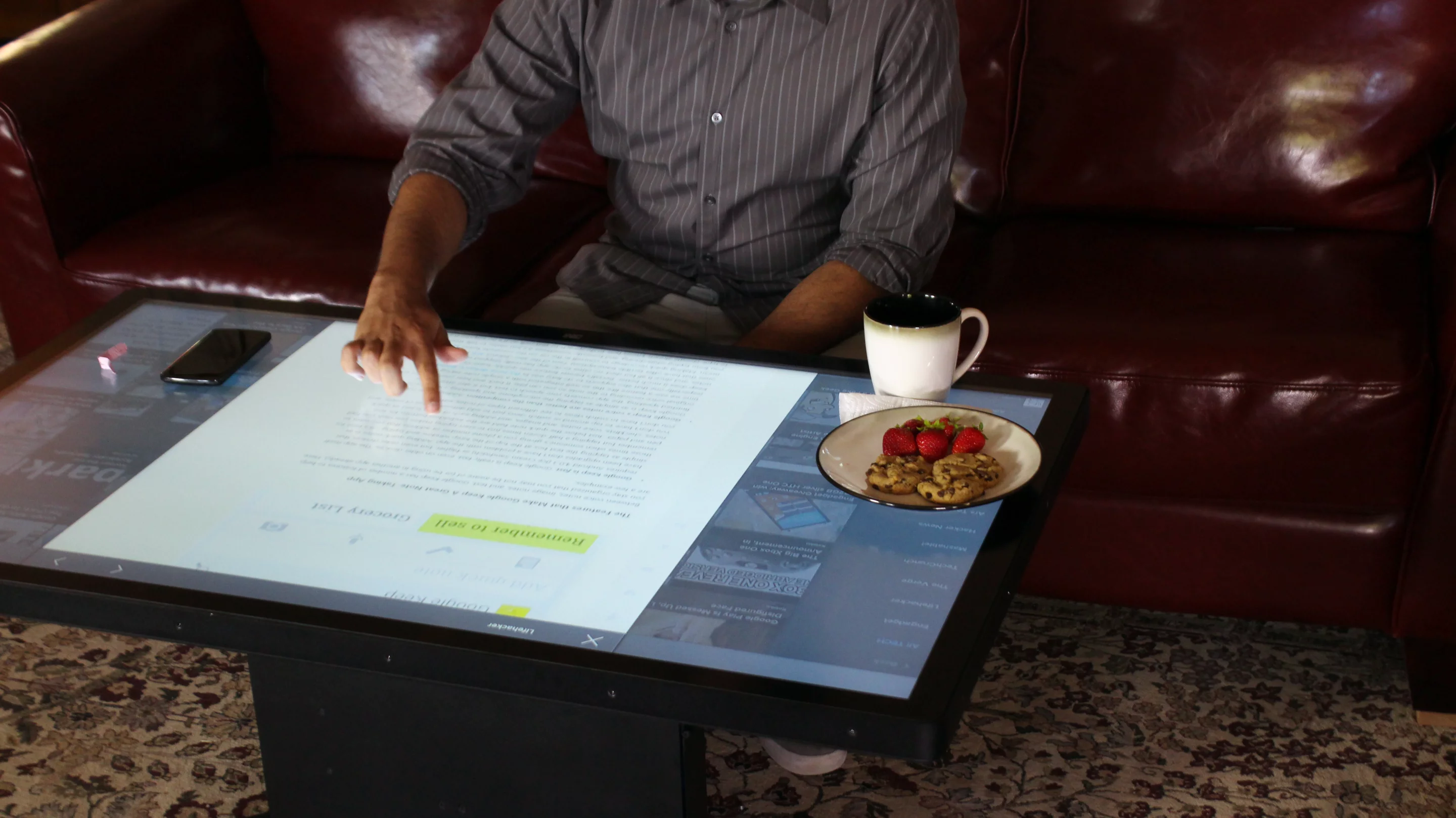 The 46-inch display panel offers enough space for a comfortable onscreen typing experience