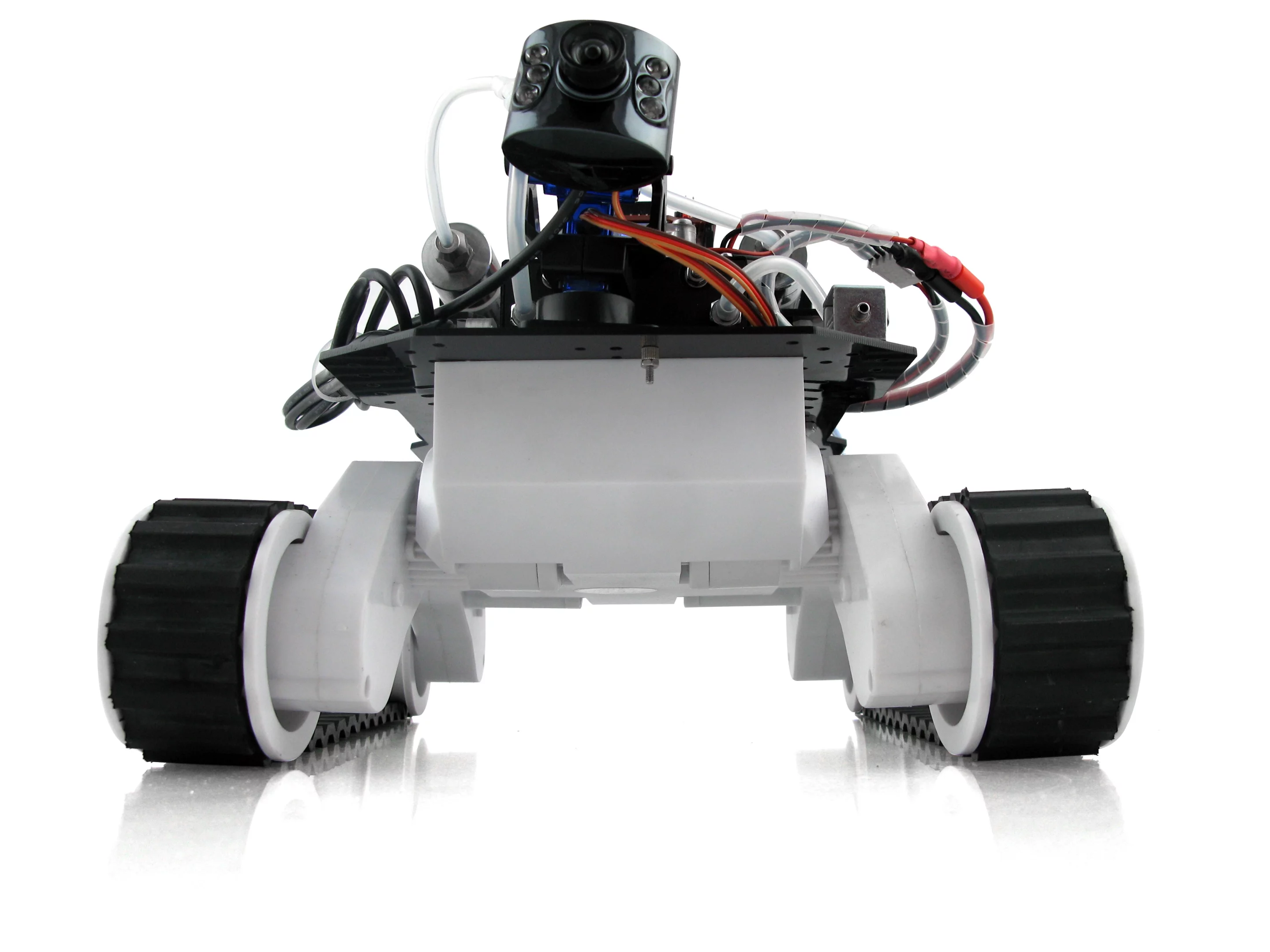 Users control the H-ROVER via their smartphone, tablet or PC, viewing a real-time video feed from its LED-equipped Bluetooth video camera