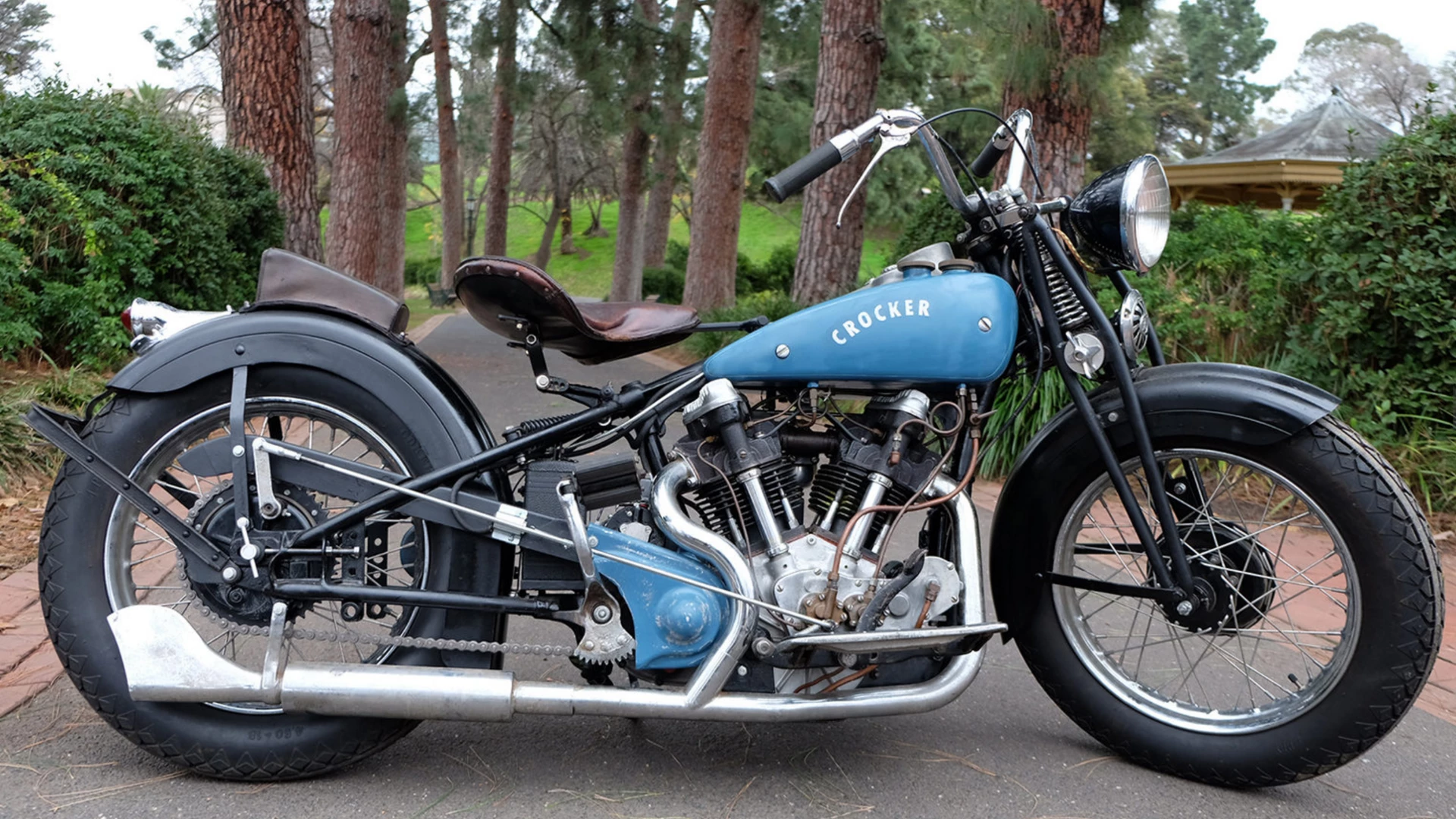 This 1938 Crocker Small Tank was passed in with what is undoubtedly the lowest high bid on a Crocker for many a year - $280,000. It was estimated to sell for $300,000 to $350,000 so reserve price was only $20,000 away and the bike appeared in excellent original condition as it has been mechanically restored but with great care taken to preserve it's patina and highly original condition. If it's still available, just remember that there are only 72 Crockers extant. Mecum Auction Page Link