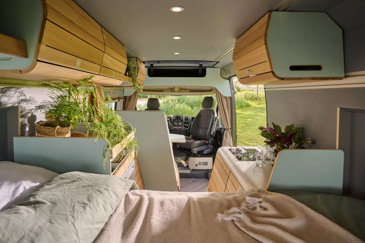 Van Jorn uses FSC-certified wood for the module faces and lets buyers pick out the colors of the sides and upholstery
