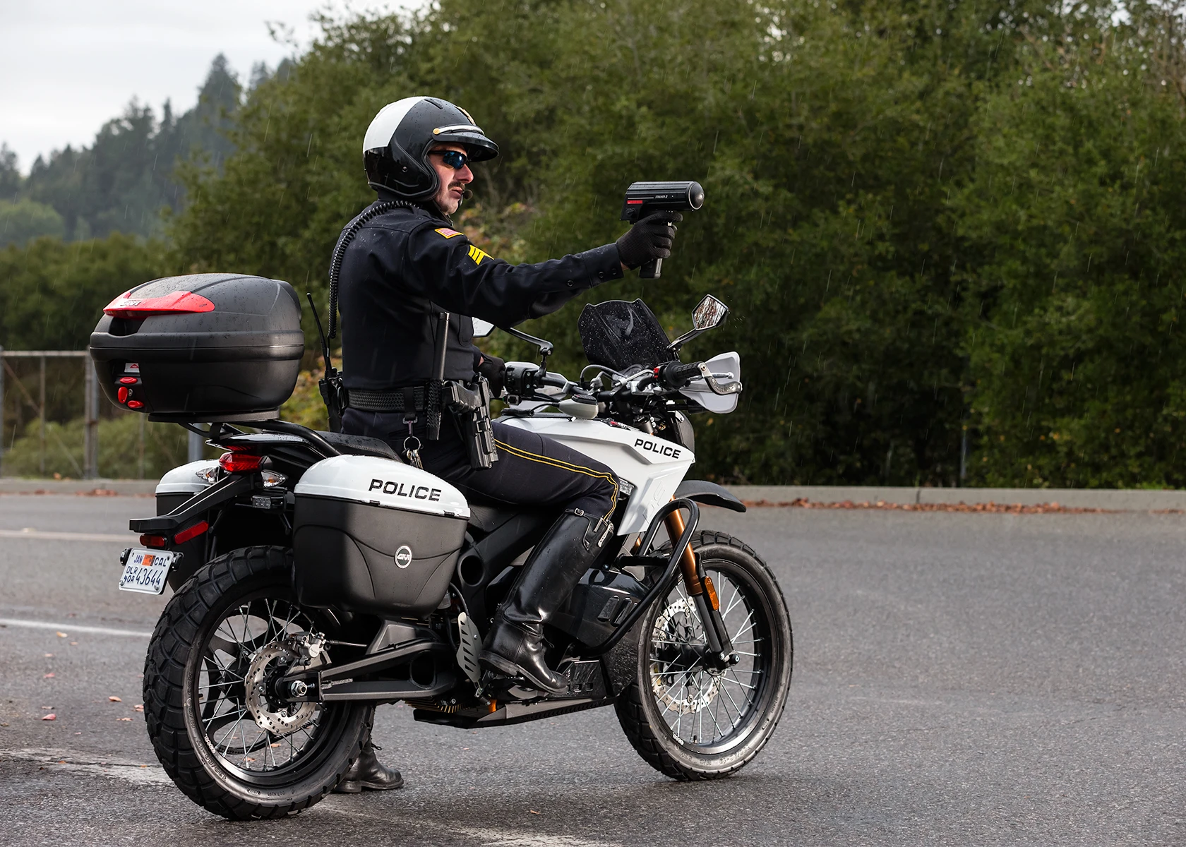 On patrol with the Zero DS Police/Security motorcycle