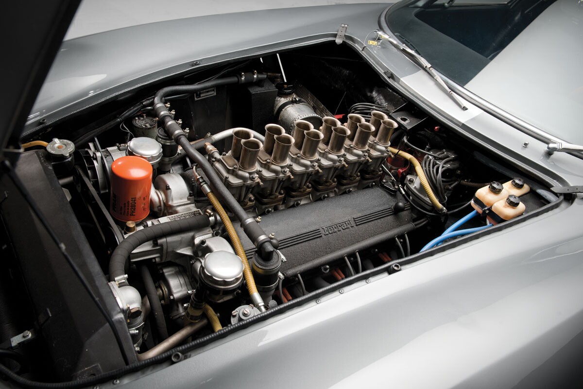 The race inspired Speciale ran a lightweight, 3.3 liter V12 that with the help of six Weber carburetors, managed to produce 320 hp (Photo: RM Auctions)