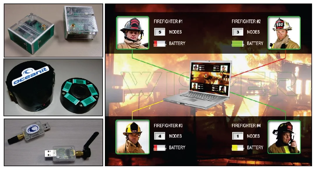 The WISPER routers (top left), the WISPER dispenser (middle) and base station modules (bottom) are all part of the new firefighter tracking system (Image: Department of Homeland Security)