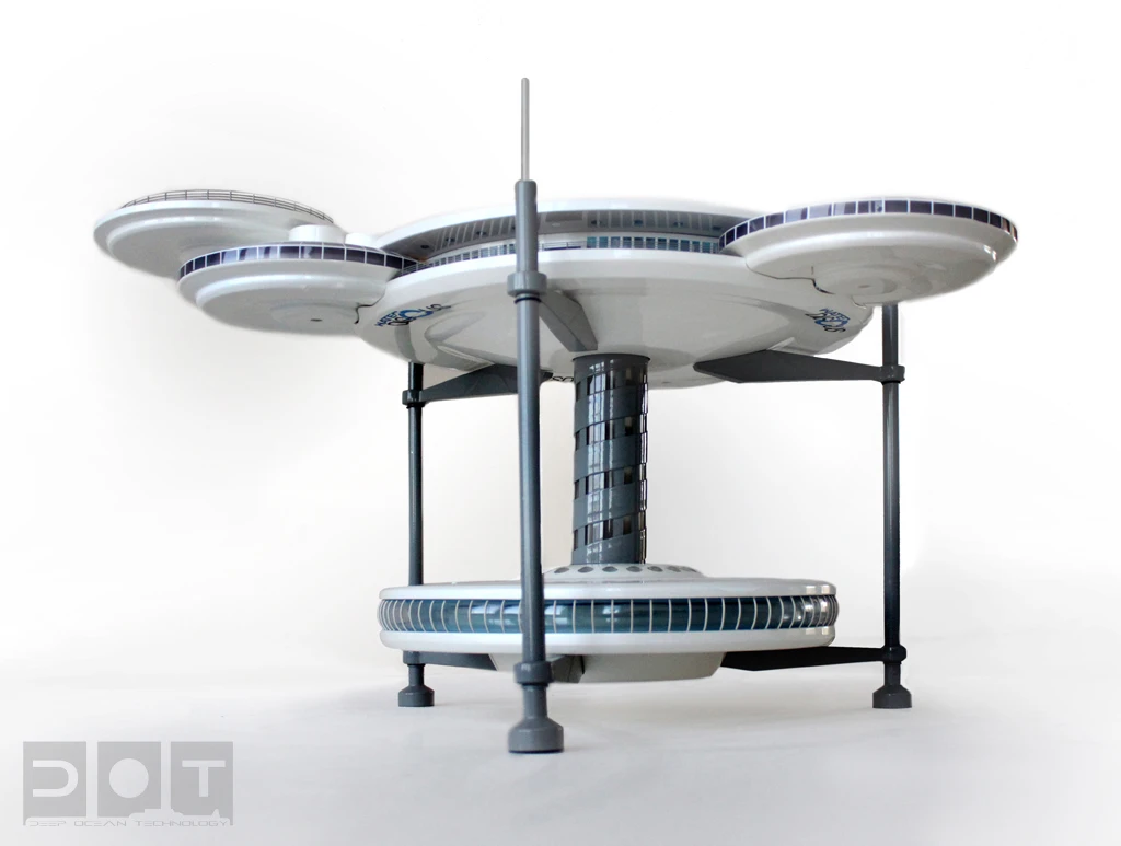 Scale model of the proposed Water Discus underwater hotel project