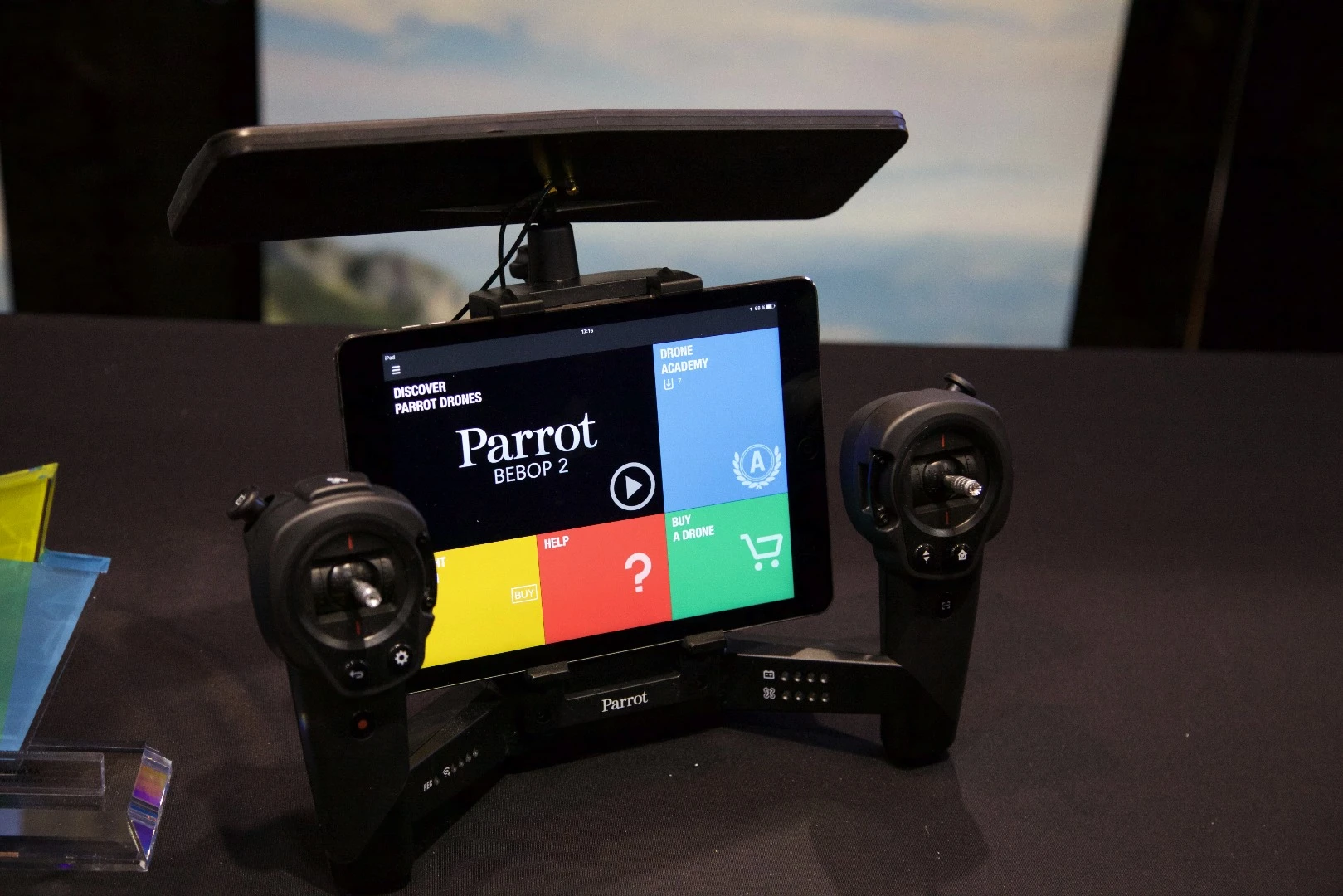 Disco is piloted by either a standard RC remote control or the Parrot Skycontroller (pictured here)