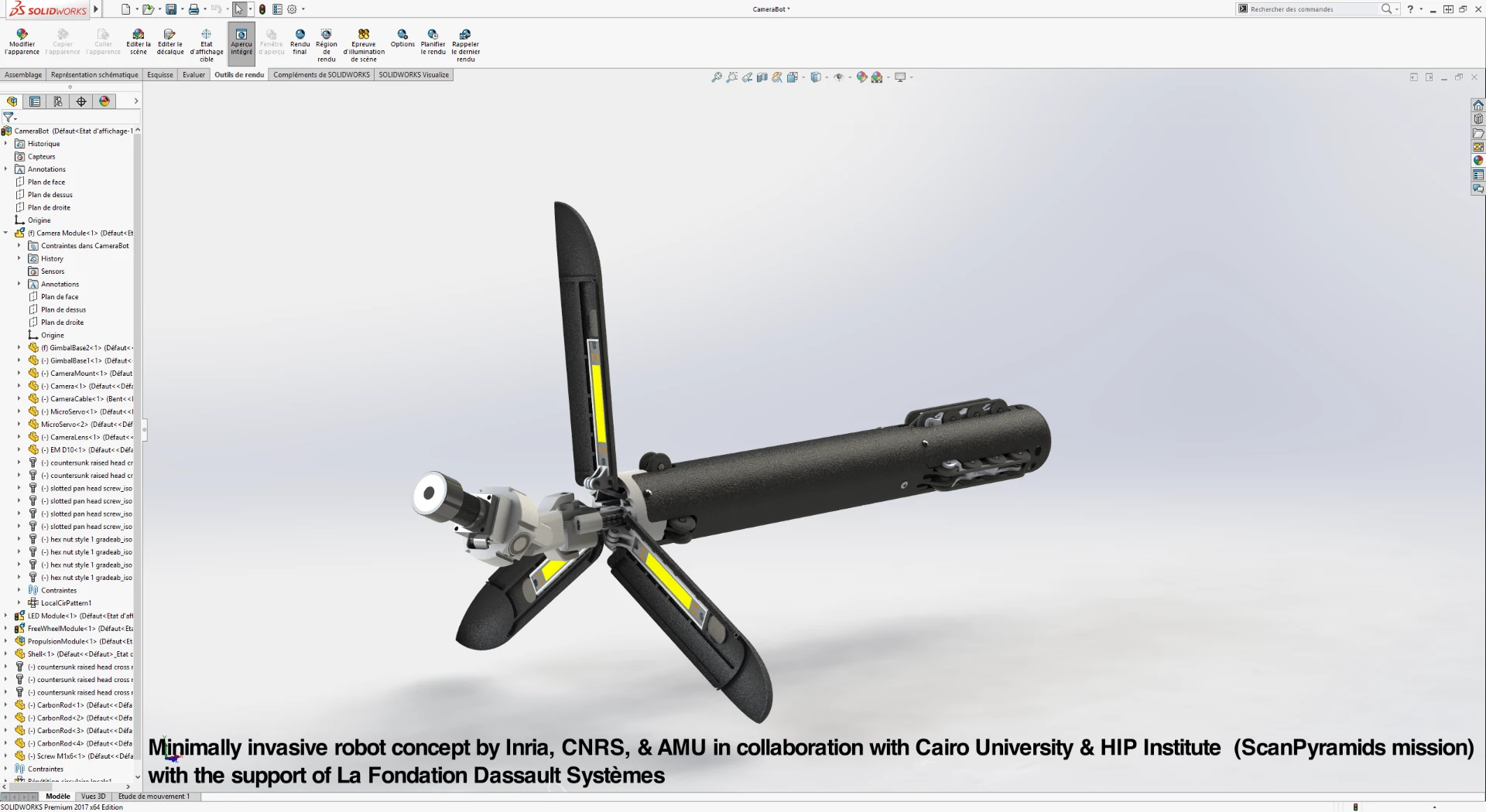 The tubular robot's high resolution camera will feed images of the otherwise inaccessible space back to the exploration team