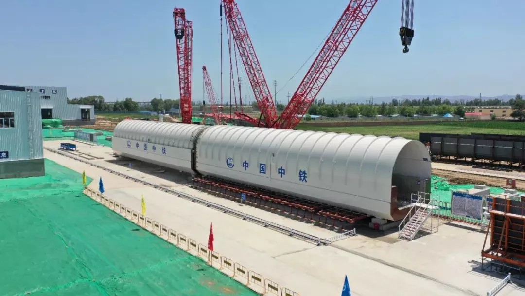 Compartmental tubes are mated for the T-Flight maglev