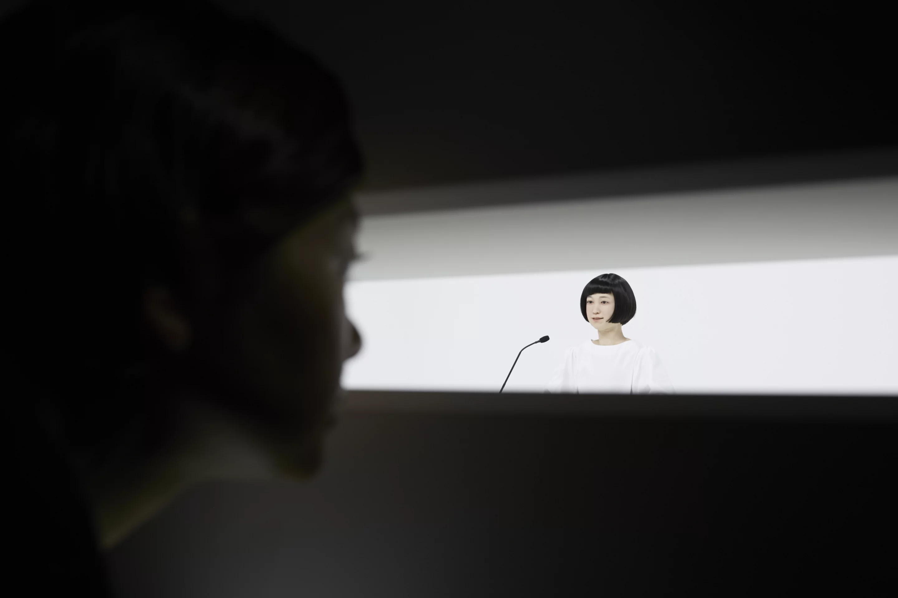 The Kodomoroid announcer is teleoperated (Photo: Miraikan)