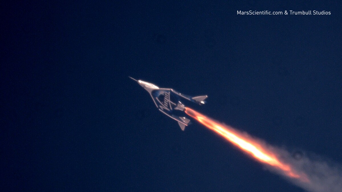 VSS Unity on a powered test flight