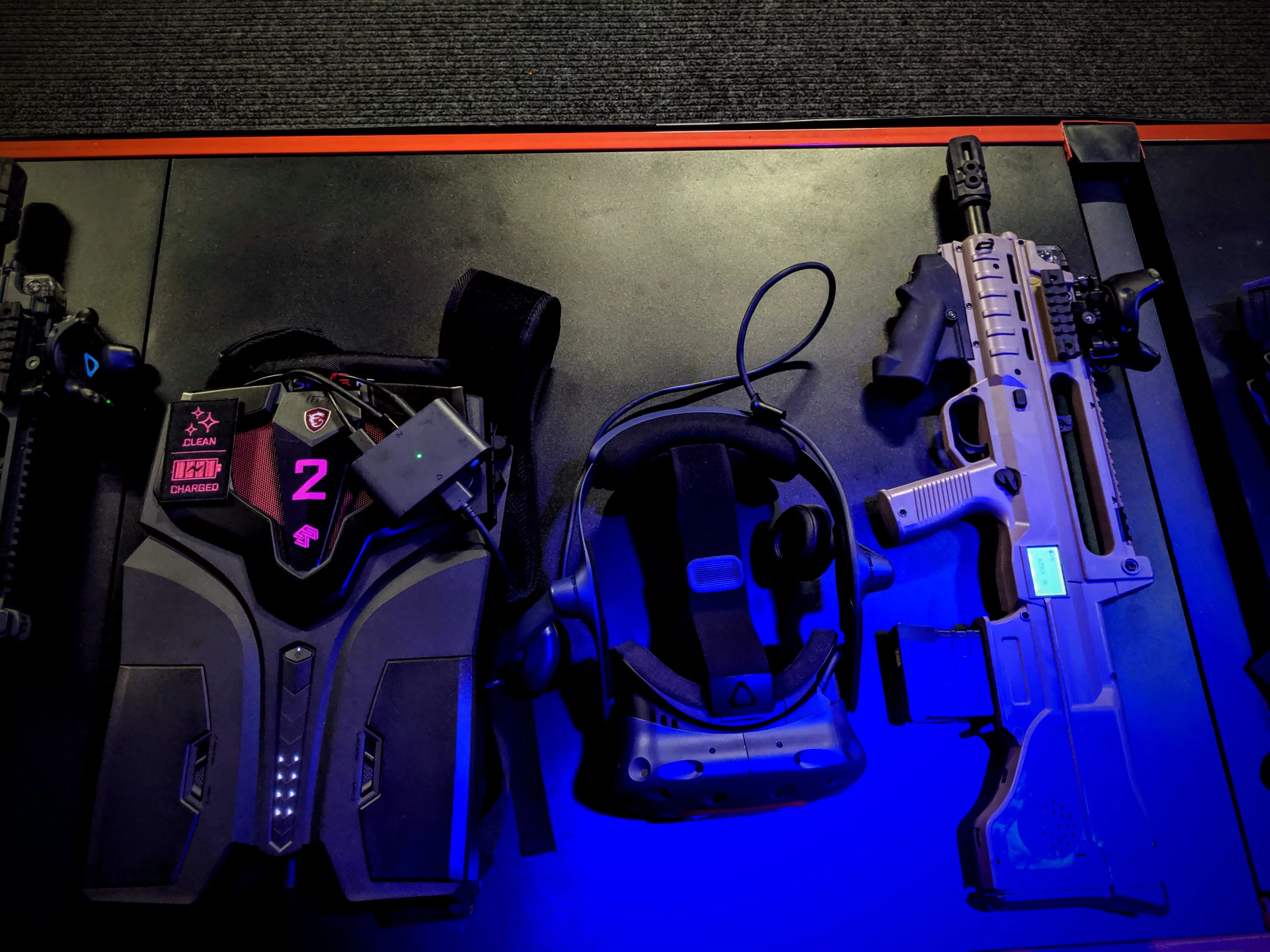 The equipment used for the zombie shooting games