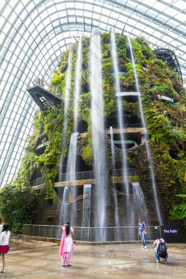 Gardens by the Bay – the world's tallest indoor waterfall at the Cloud Forest (Photo: Loz Blain)