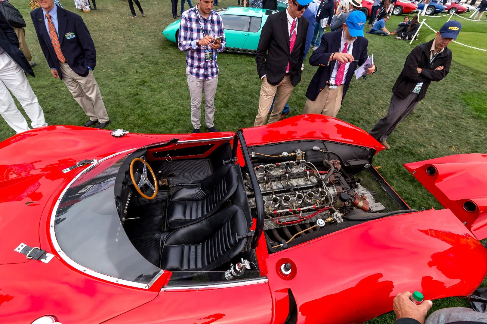 Aerial view of the 1966 Bizzarrini P538 Can-Am Catarsi Barchetta's tight driving quarters