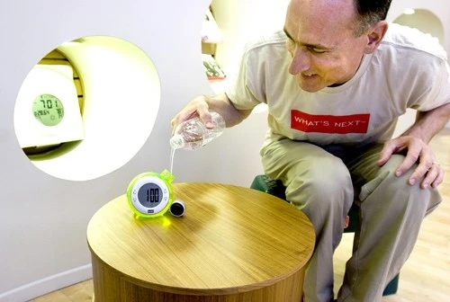 Water and a dash of lemon juice is all it takes to run the Bedol Eco - Friendly Clock