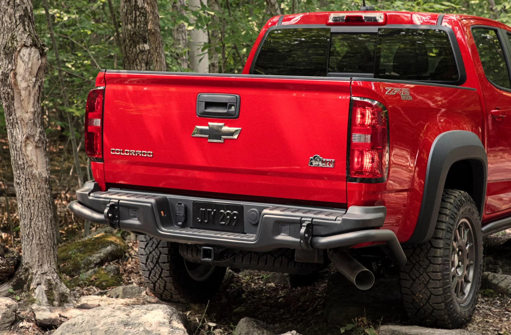 The new Bison variant of the Colorado adds heavier steel bumpers to the truck