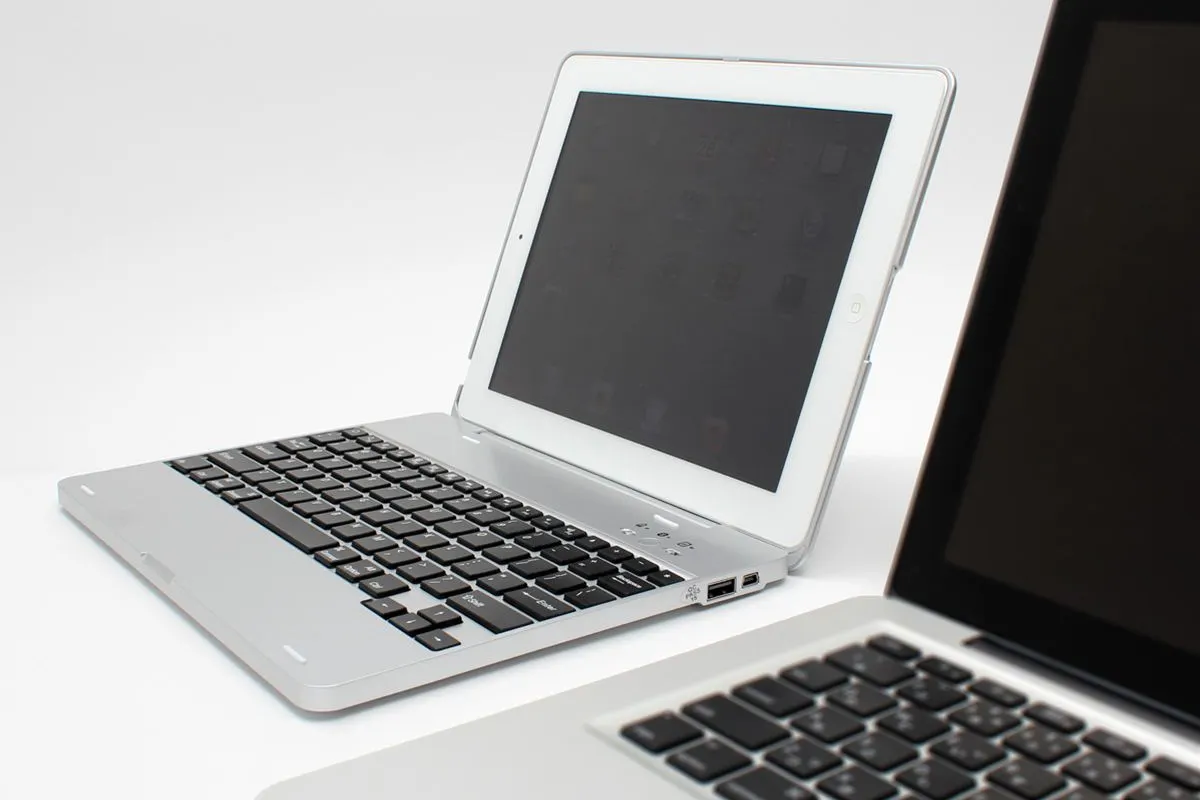 The Notebook Case for iPad allows an iPad 2 to be used as the screen for a notebook-style shell and keyboard