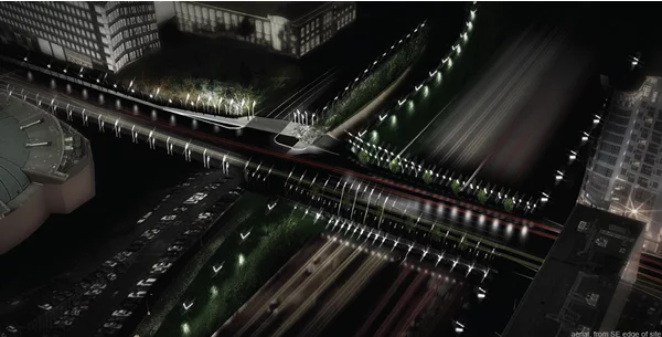 Design C for the 10th Street Bridge seeks to introduce greenery and light