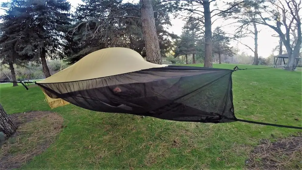 The Treble 2.0's mosquito net keeps pests out