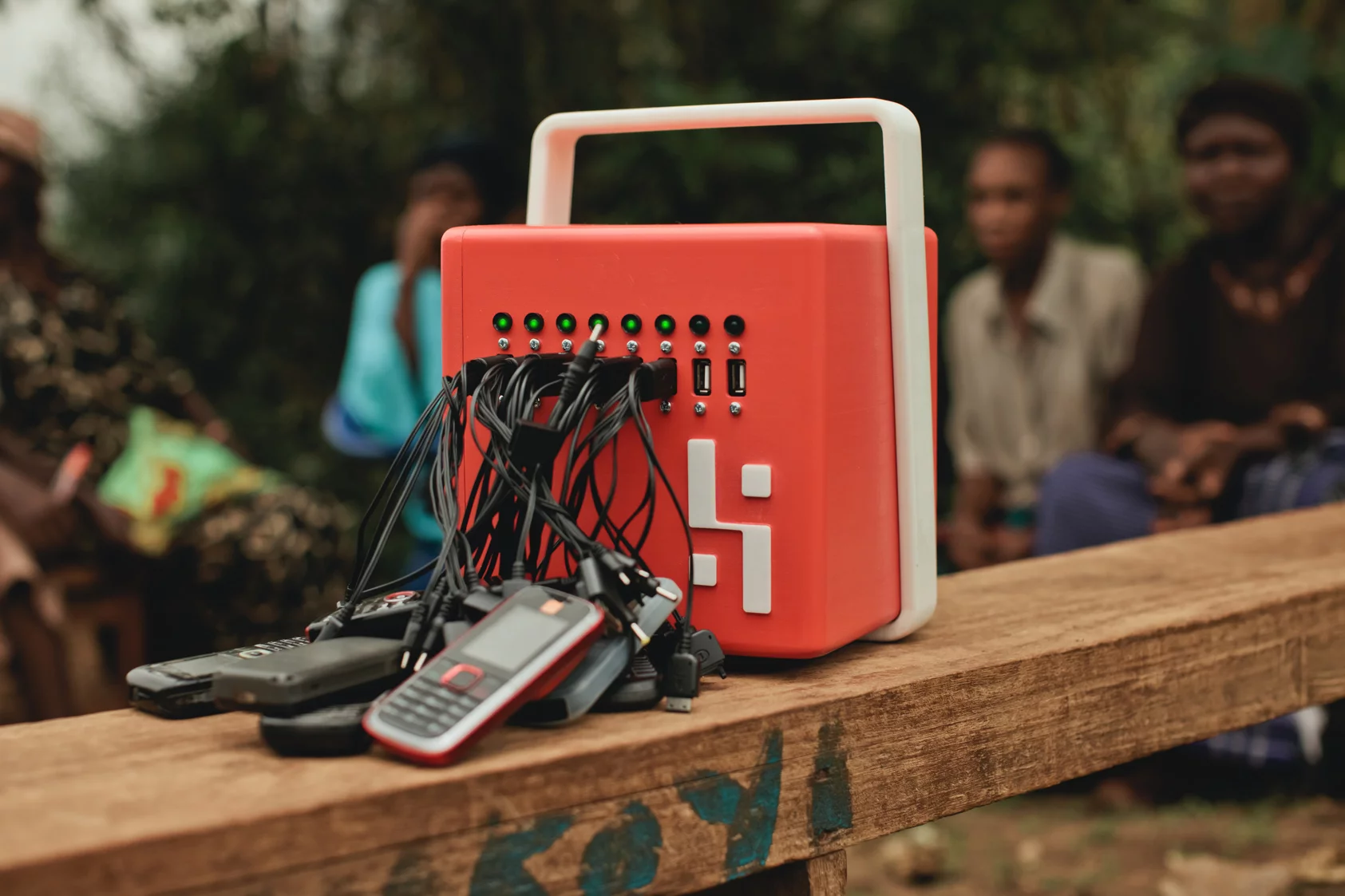 Buffalo Grid's solar-powered charging hubs allow entrepreneurs in developing countries to charge their customers' mobile devices