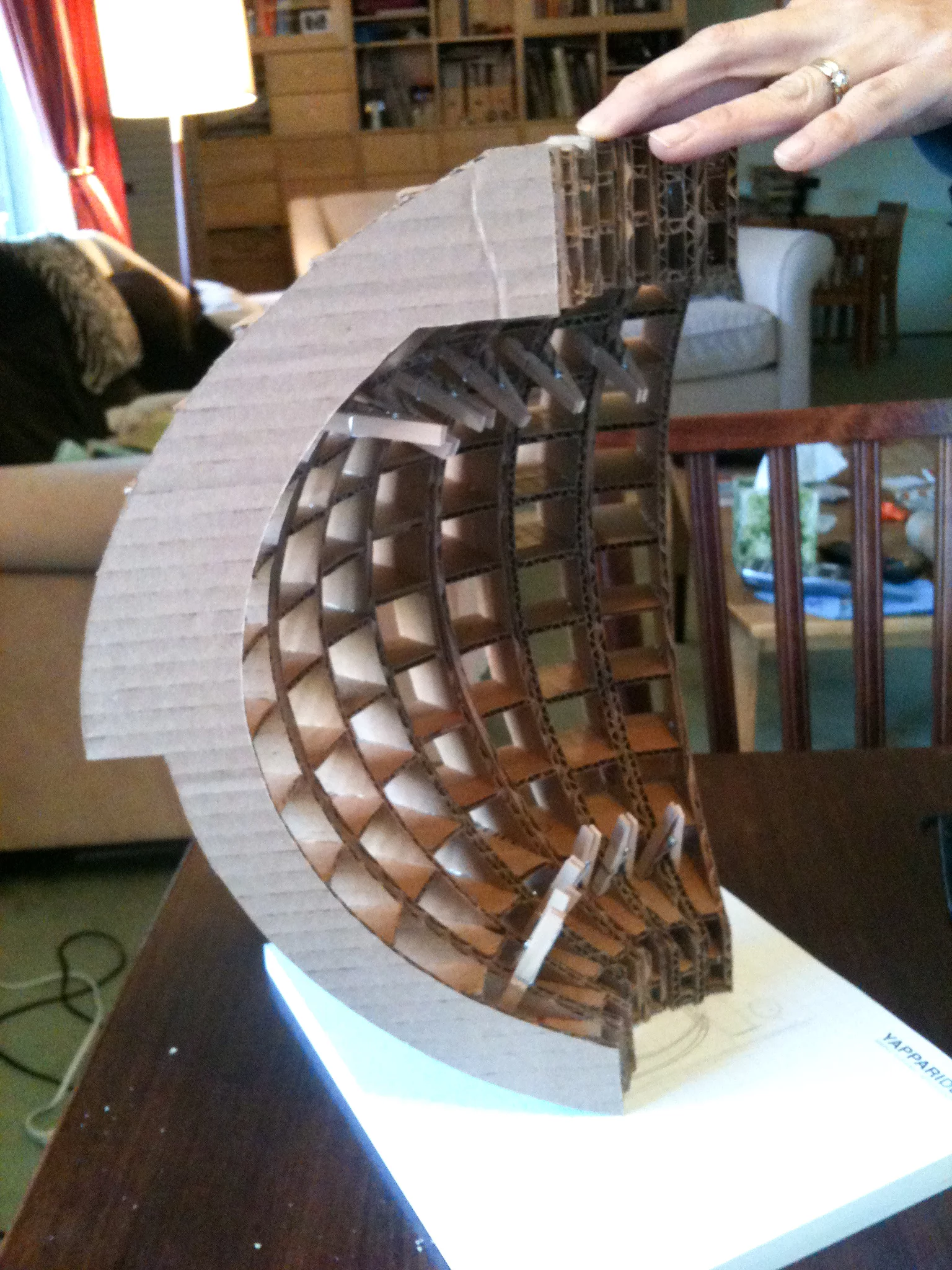 Initial models of the Tsunamiball constructed with cardboard (Photo: Chris Robinson)