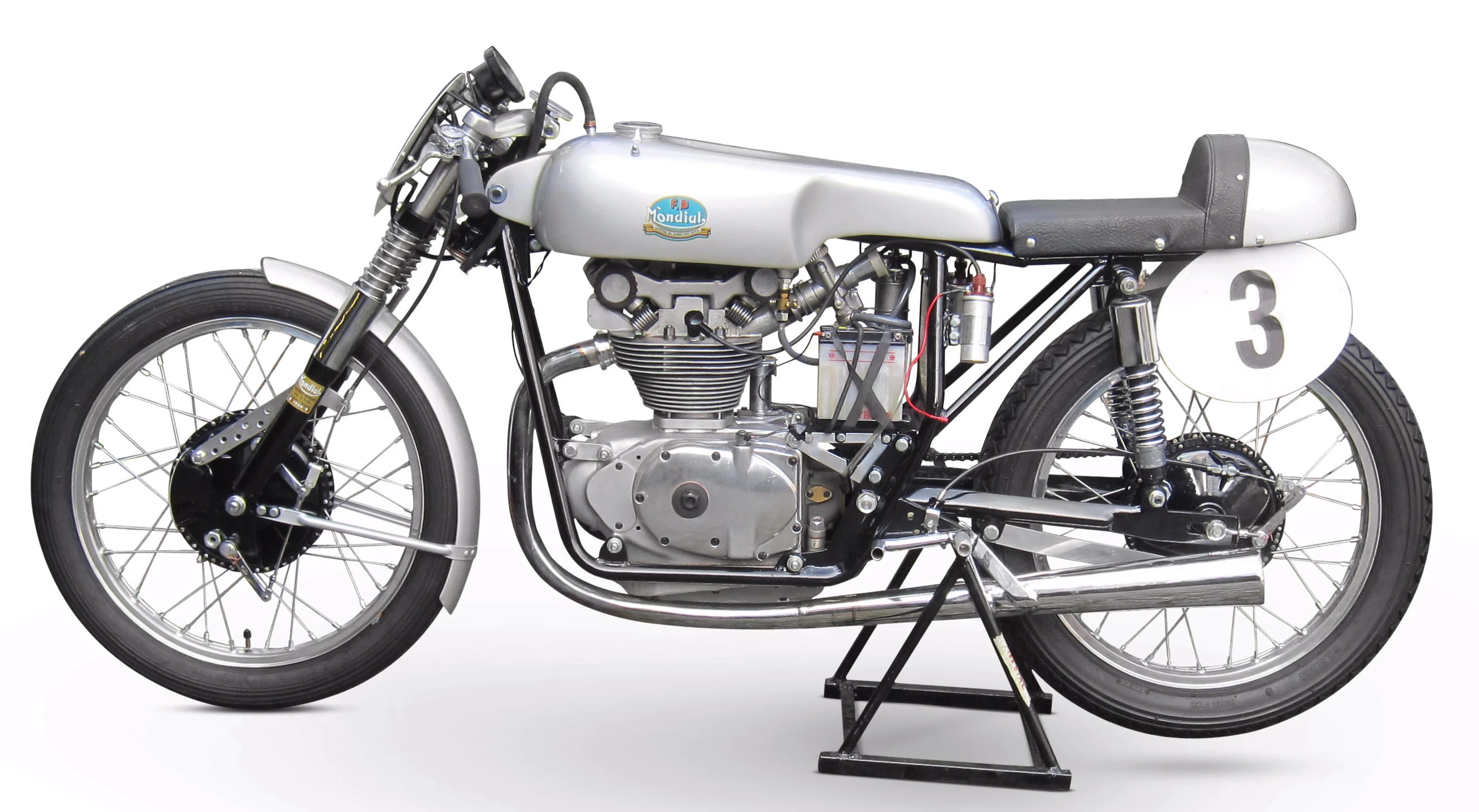 This 1957 F.B. Mondial 175 cc Bialbero Racing Motorcycle would have been bleeding edge at the time of its construction, with the company having won both the 125 and 250 world titles in 1957. It was purchased by the vendor from the famed George Beale around 15 years ago having been restored a few years previously. Estimated to sell for between £35,000 and £45,000 ($51,000 - 66,000)Auction Page