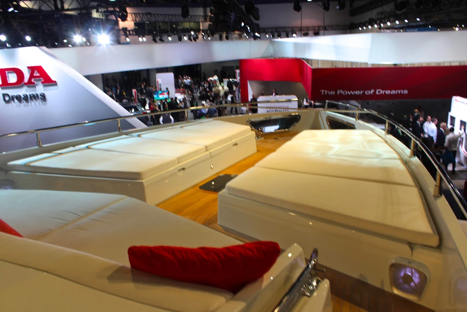 A relaxing foredeck on the Furrion Adonis