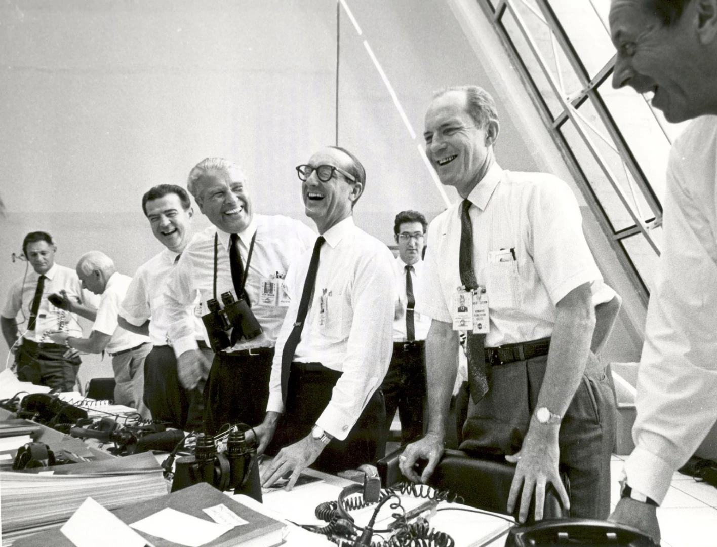 Apollo 11 mission team relaxing after lift off