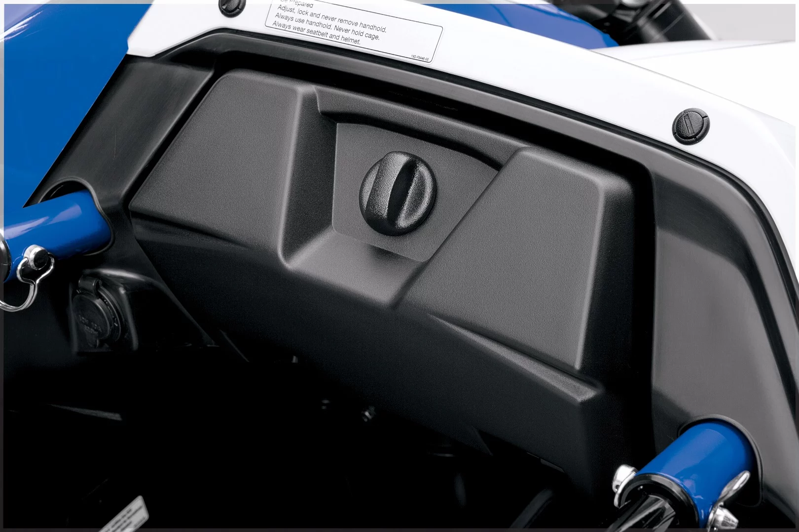 The glove compartment on the YXZ1000R's passenger side