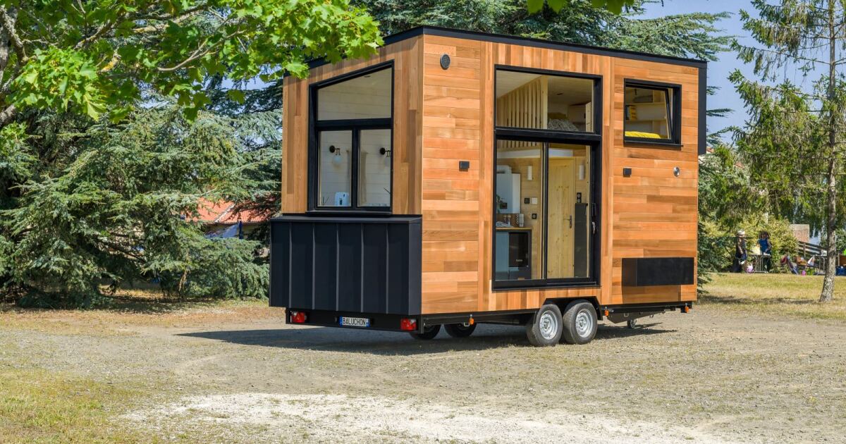 Generous glazing floods the interior of a small, compact house with daylight