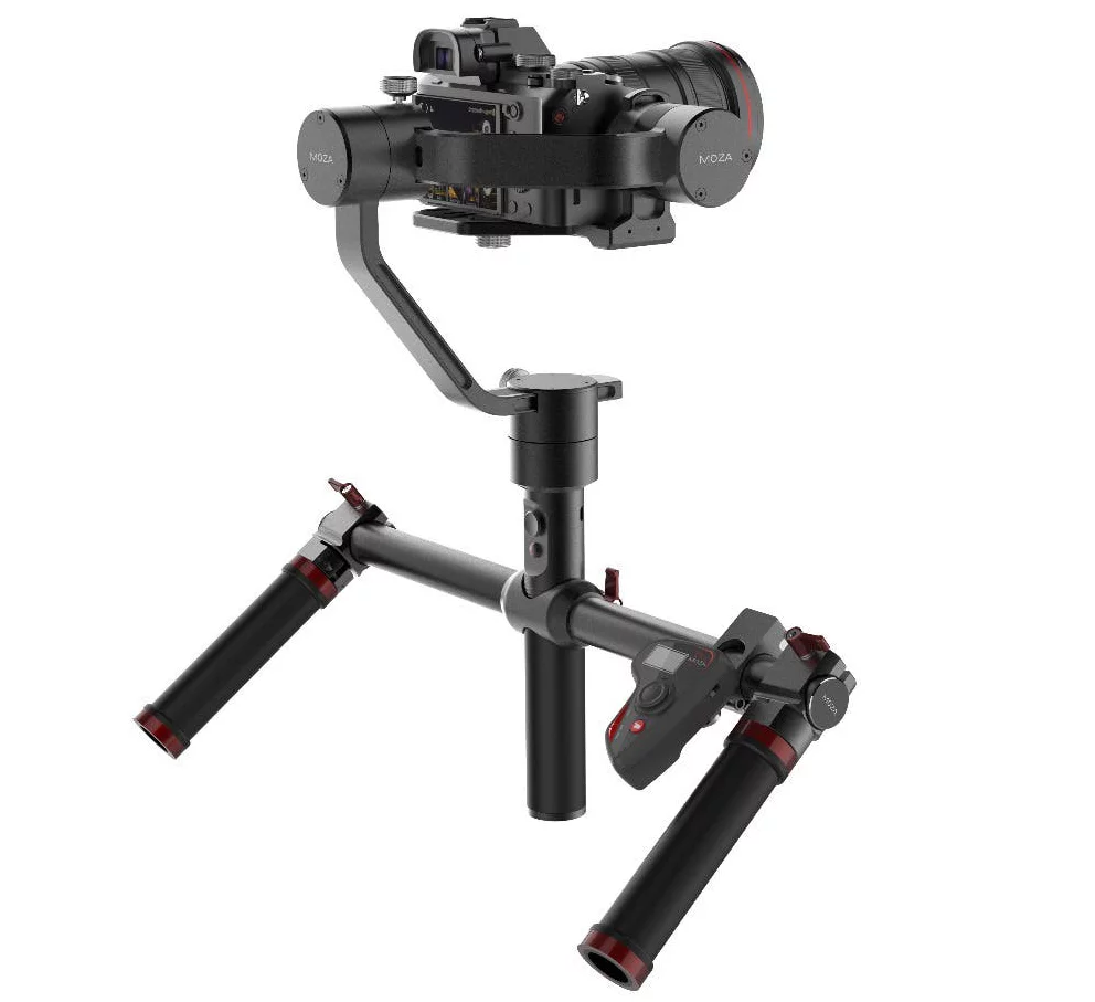 Moza Air, with the twin handle kit and the optional extra thumb controller