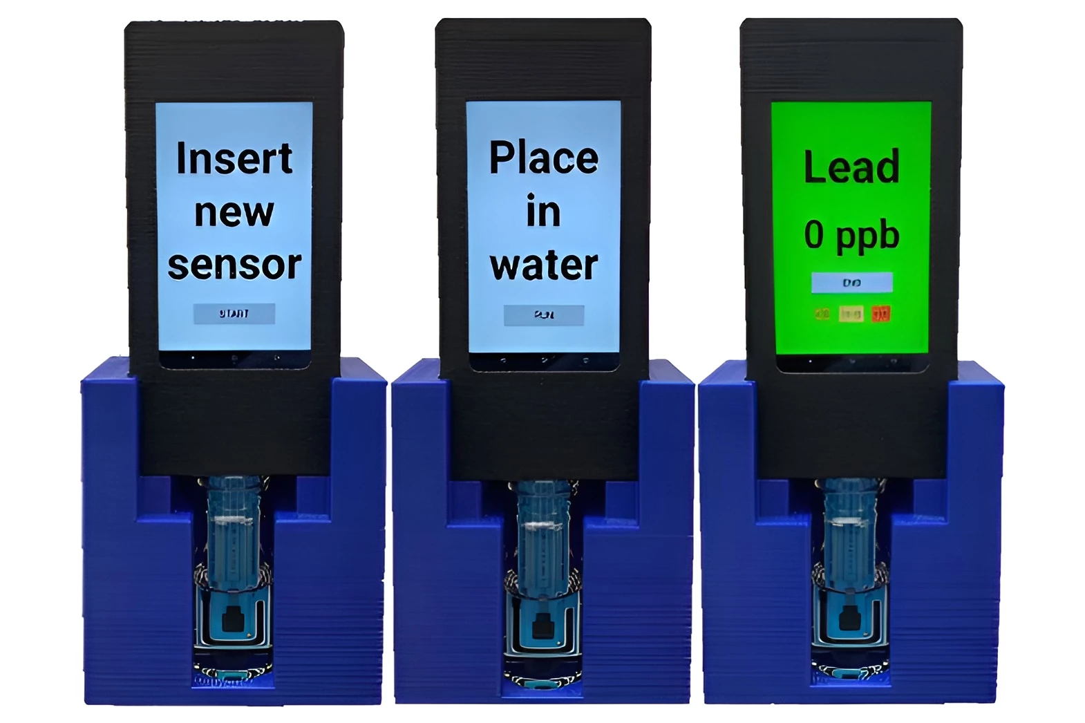An accompanying app guides users through the testing process, and displays the results
