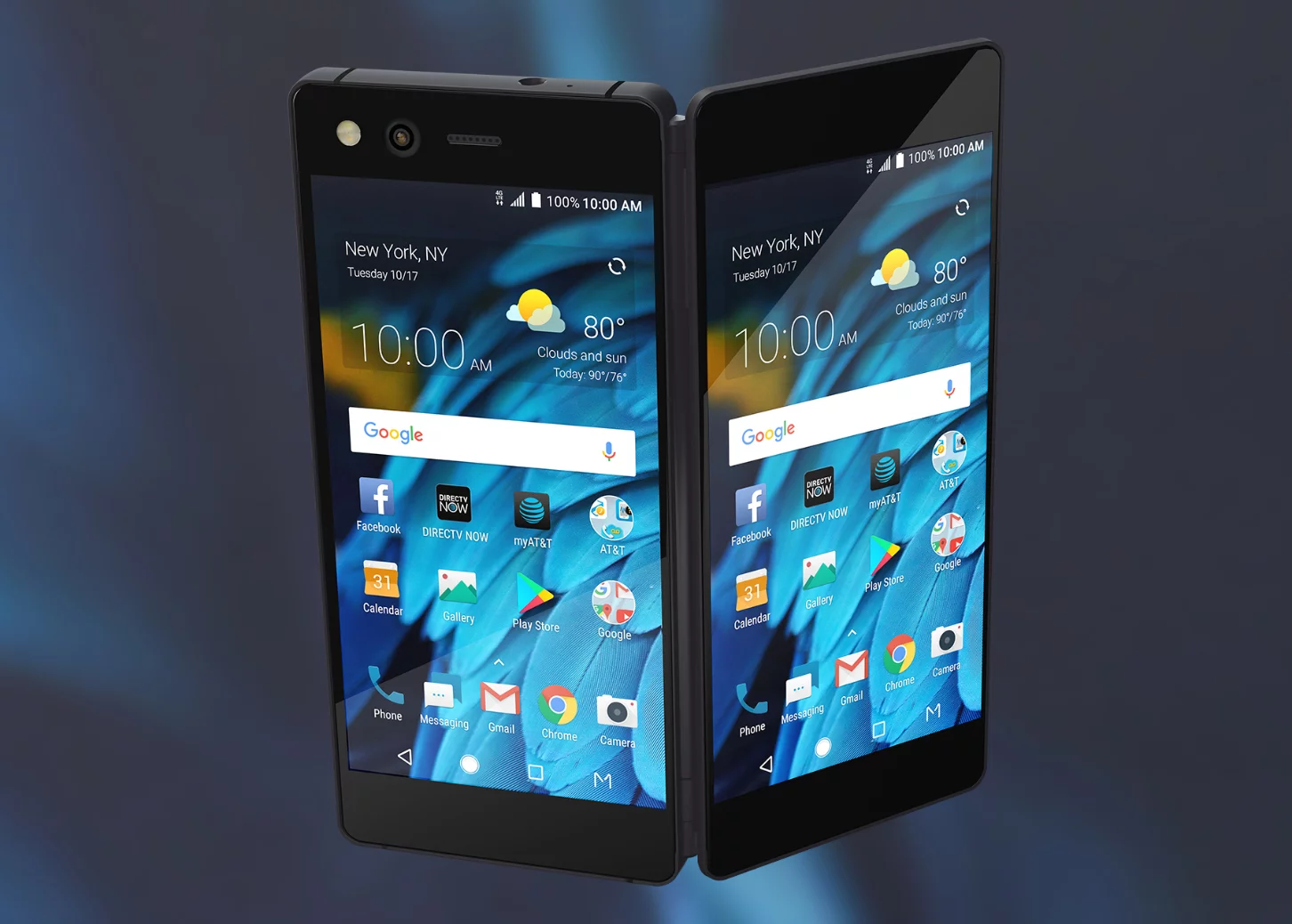 Both screens are 5.2 inches diagonally, combining to make a 6.75-inch, 1,920 x 2,160 panel with the two displays both facing forward