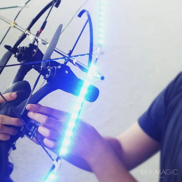 20 drones equipped with a total of 16,500 LED lights hovered in formation