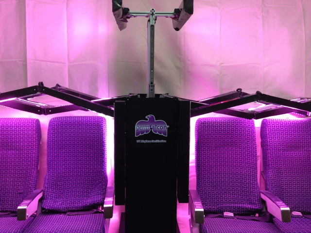 The GermFalcon spreads its two "wings" over the seats on either side (Photo: GermFalcon)