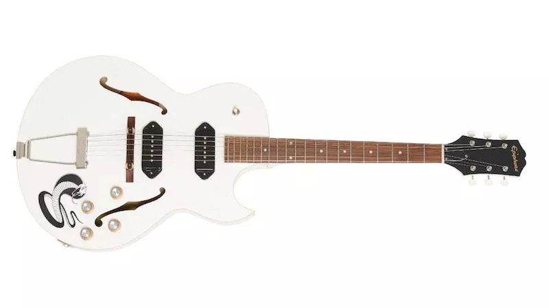 The limited edition George Thorogood "White Fang" ES-125TDC Outfit from Epiphone