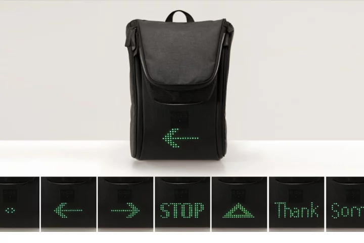 The SEIL LED grid signaling system installed in a bag