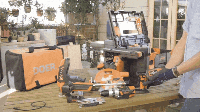 The UniGrip serves as the same handle for every one of the Doer's power tools