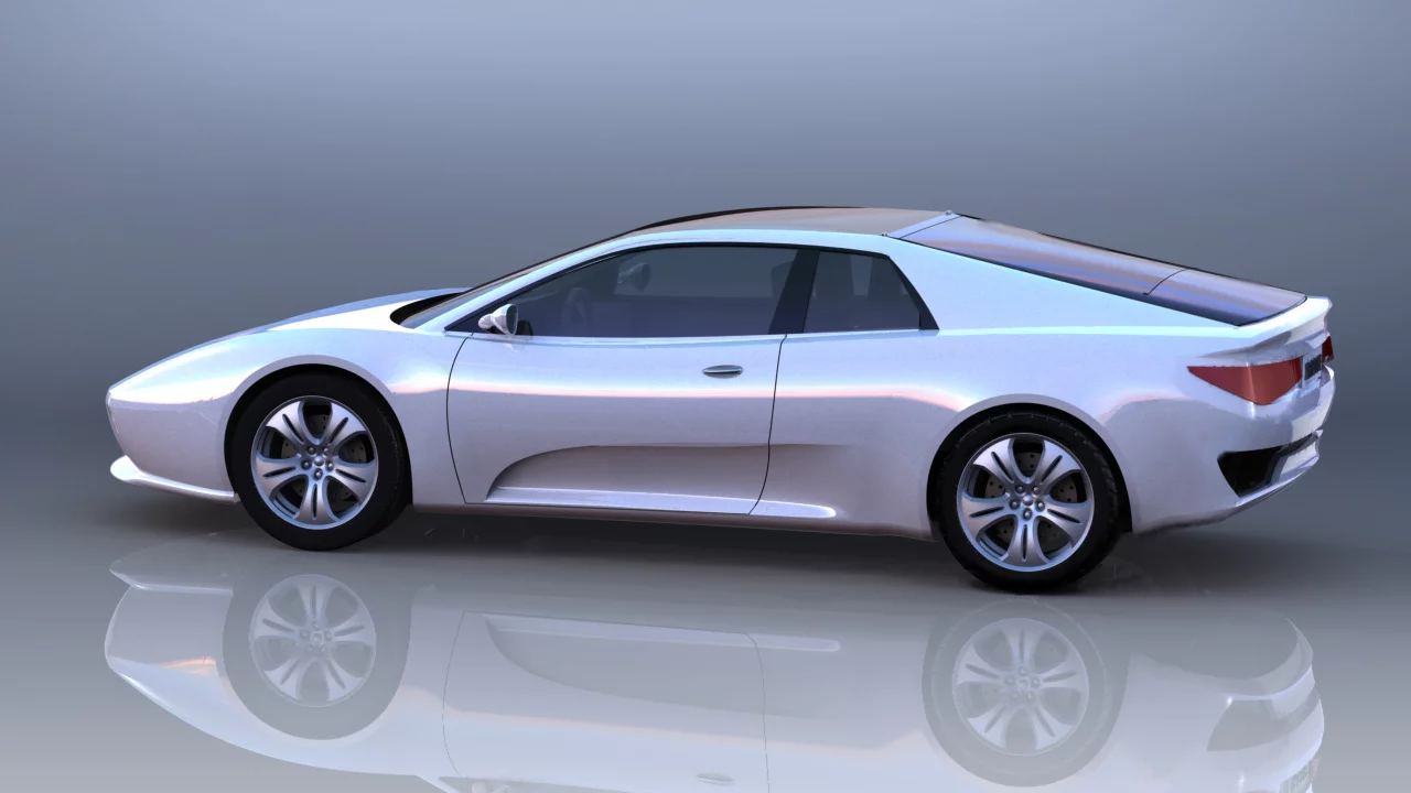 Xelestine's transformable sportscar concept in fastback mode