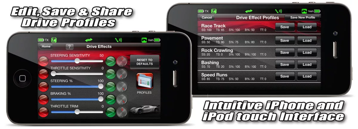 Vehicle performance parameters can be set using the Traxxas Link app