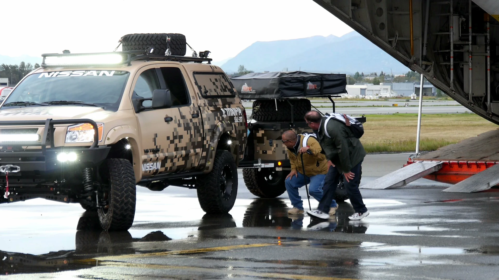 Guzman and McMahon check out their ride
