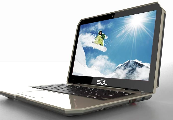 The SOL uses a built-in Intel GMA3600 graphics card with a 13.3 in (33.8 cm) LCD screen to display crisp HD resolutions