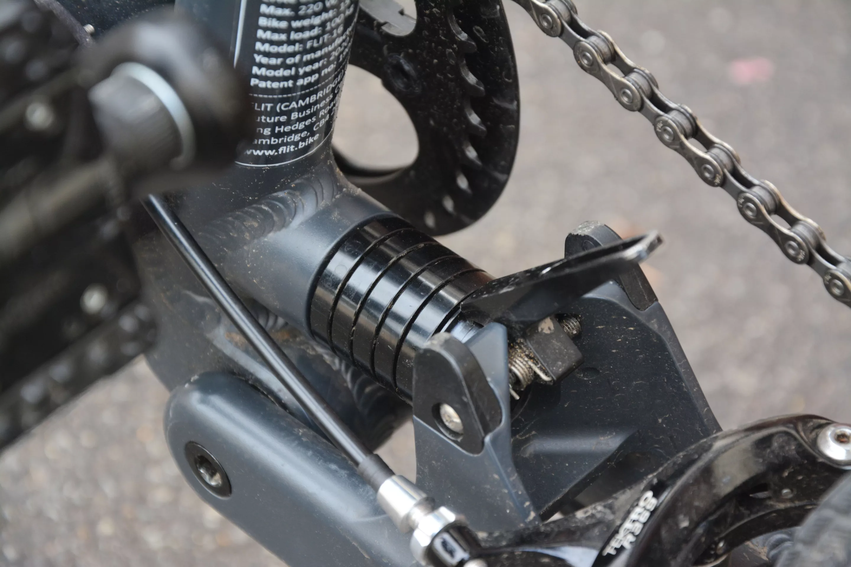 The aluminum/elastomer rear suspension has been updated for the Flit-16 Commuter Edition